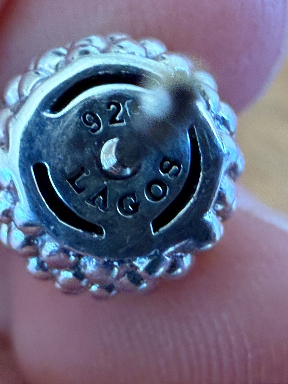 Lagos Caviar Sterling Silver 14K Posts Stud Earrings - Picture 7 of 13